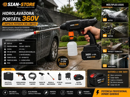 HIDROLAVADORA TURBOPOWER 320V – LIMPIEZA POTENTE Y PORTÁTIL