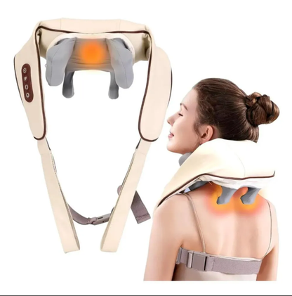 🔥 MASAJEADOR INALAMBRICO SHIATSU 4D PARA CUELLO Y HOMBROS CON CALOR 🔥