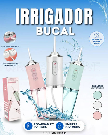 💧 ¡LIMPIEZA PROFUNDA Y SONRISA IMPACABLE EN SEGUNDOS! — IRRIGADOR BUCAL PORTÁTIL ⚡