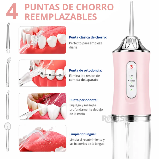 💧 ¡LIMPIEZA PROFUNDA Y SONRISA IMPACABLE EN SEGUNDOS! — IRRIGADOR BUCAL PORTÁTIL ⚡