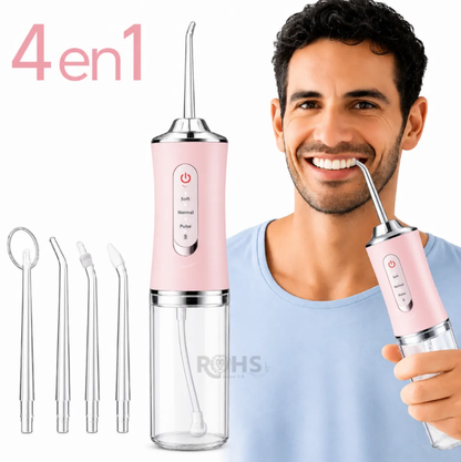 💧 ¡LIMPIEZA PROFUNDA Y SONRISA IMPACABLE EN SEGUNDOS! — IRRIGADOR BUCAL PORTÁTIL ⚡