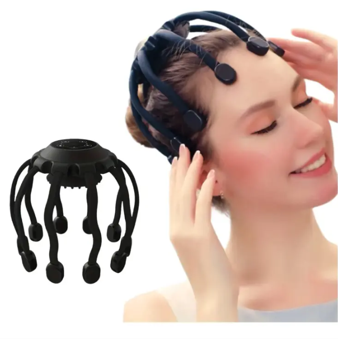 🧠 MASAJEADOR CRANEAL ELÉCTRICO PULPO⚡