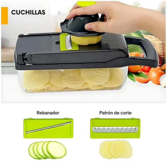 PICADOR MULTIFUNCIONAL DE VERDURAS 14 EN 1