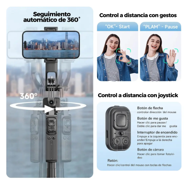 TRÍPODE C17 CON SEGUIMIENTO FACIAL- LUCES