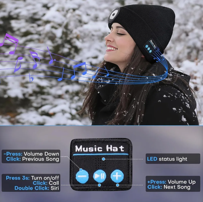 🧢GORRO REPRODUCTOR DE MUSICA CON LINTERNA
