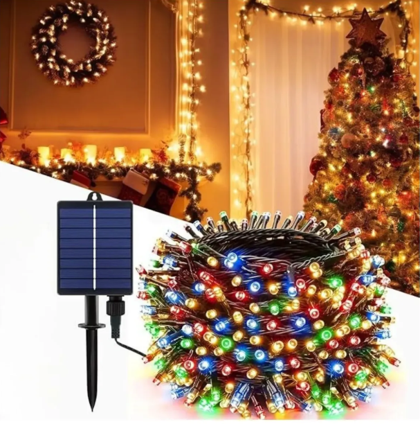 LUCES COLORIDAS NAVIDAD CON PANEL - 18 M