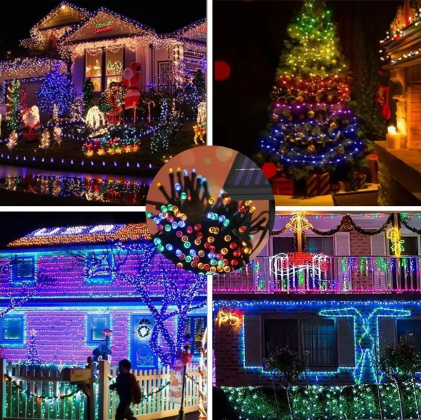 LUCES COLORIDAS NAVIDAD CON PANEL - 18 M