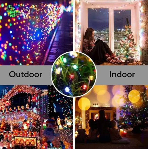 LUCES COLORIDAS NAVIDAD CON PANEL - 18 M
